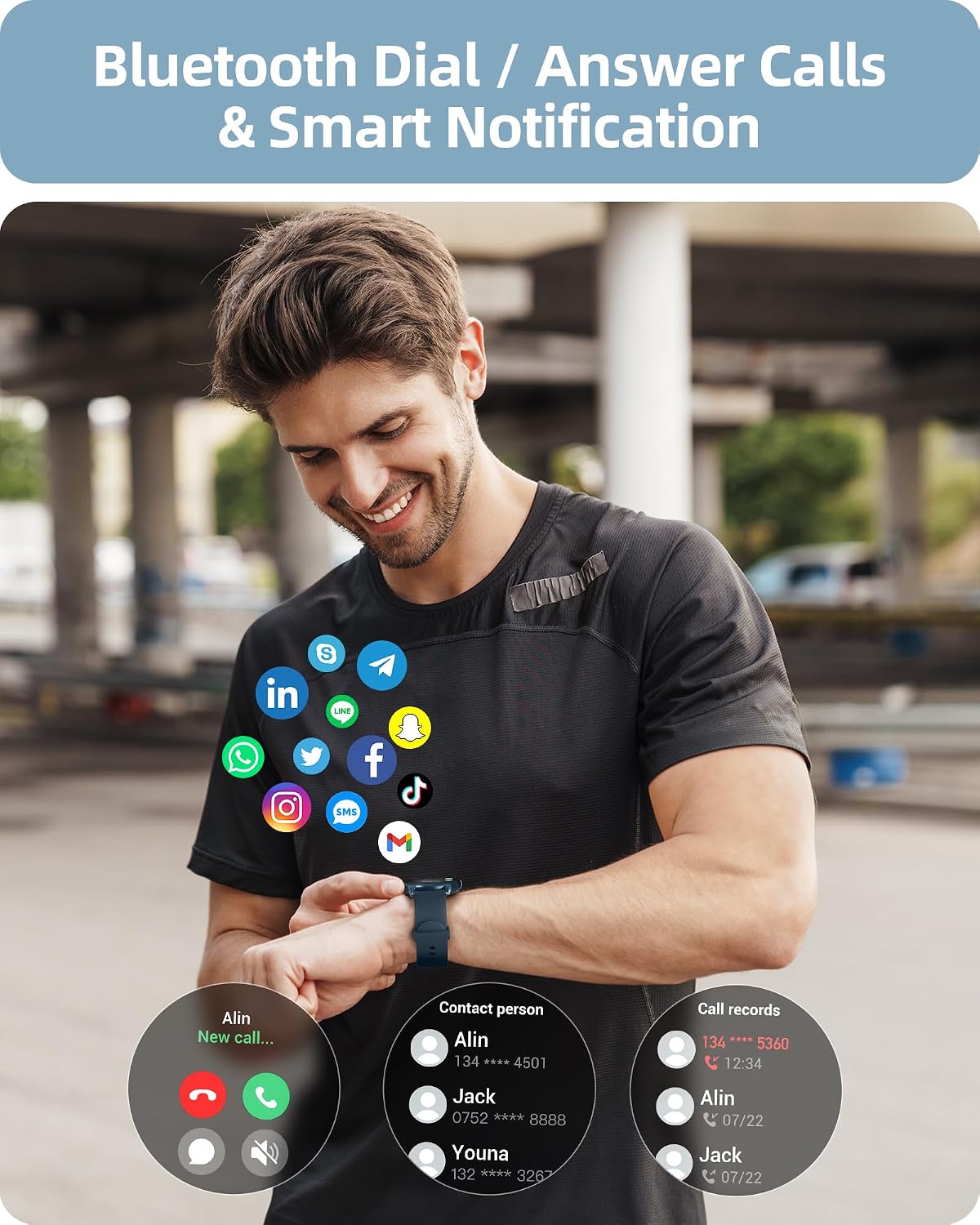Parsonver Reloj inteligente para hombres y mujeres (respuesta/hacer