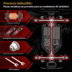 Autos RC rápidos a escala 1:16 para adultos, 40 KPH, camión monstruo eléctrico todoterreno con chasis de metal, auto de alta velocidad de 2.4 GHz, camión a control remoto impermeable con 2 baterías
