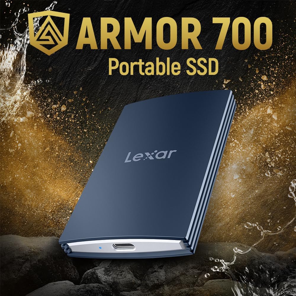 Lexar 4TB Armor 700 SSD portátil, hasta 2000MB\/s, USB 3.2 Gen 2x2,...