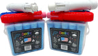 Paquete de 2 cubos de tiza jumbo para acera, 30 piezas, color rojo, blanco y azul, lavable, no tóxico, con 6 soportes, tiza jumbo de 4 pulgadas para aceras, entradas y diversión de dibujo al aire