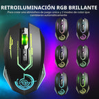 Wireless USB Gaming Mouse, recargables uhuru 5 botones 7 Changeable LED Color ergonómico programable MMO RPG para PC computadora Portátil gaming jugadores