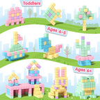 Apluses 45 bloques magnéticos – Juguetes para niños y niñas, bloques de construcción magnéticos, juguetes sensoriales STEM para autismo al aire libre para niños y niñas de 3 a 5 años