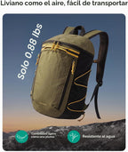 BAGSMART Mochila de viaje de 18L para hombres y mujeres, mochila de