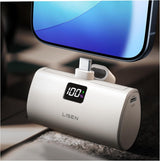 LISEN Mini cargador portátil de 7000 mAh USB C Power Bank para iPho...