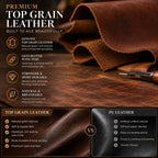 Cartera Bifold de Cuero para Hombres, Bloqueo RFID, Ranura para Tracker (Café Vintage)
