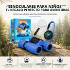 Binoculars para Kids – Perfect Toy para Little Boys y Girls – Extensive Set Incl. Magnifying Glass & Compass – Powerful Magnification 8X21 – 3 a 12 Year Old Kids para Toddler