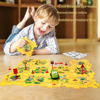 Set de Juego con Rompecabezas de Dinosaurio de Plástico y Pista de Coches para Niños de 3, 4 y 5 Años