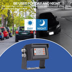 Lámpara 7 "1080P AHD Sistema de cámara de visión trasera inversa con cable, línea de guía, IP69K sin fugas de agua, visión nocturna, a prueba de vibraciones 10G para tractor/camión/excavadora/caravana/minicadora/equipo pesado