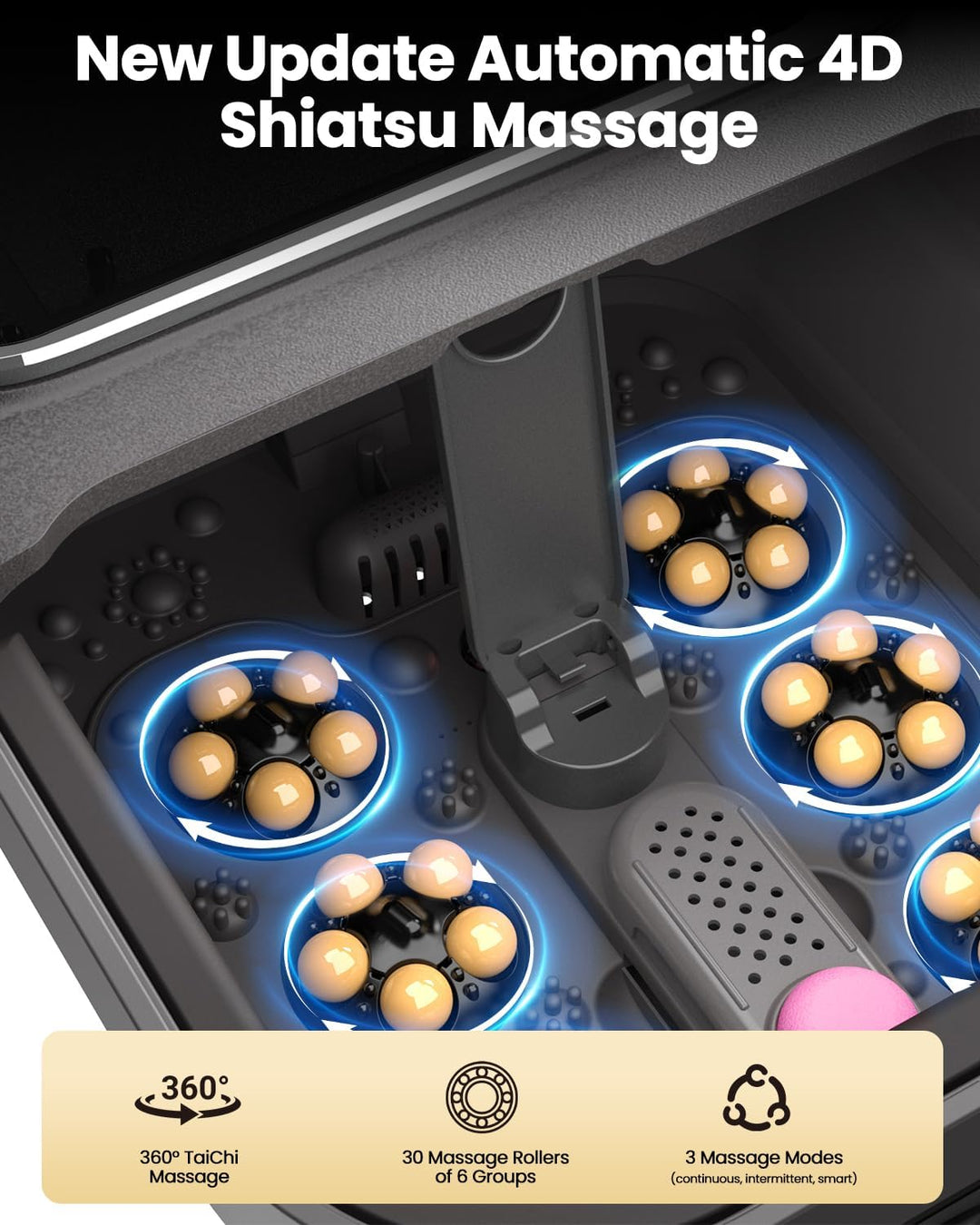 LZHYWEI Spa de pies plegable con calor, masajeador eléctrico de pie...