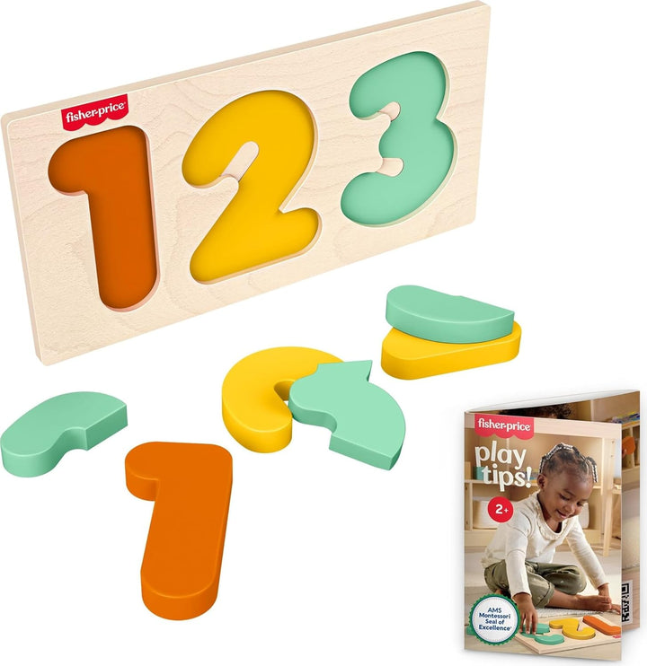 Fisher-Price Juguete Montessori de madera 1-2-3