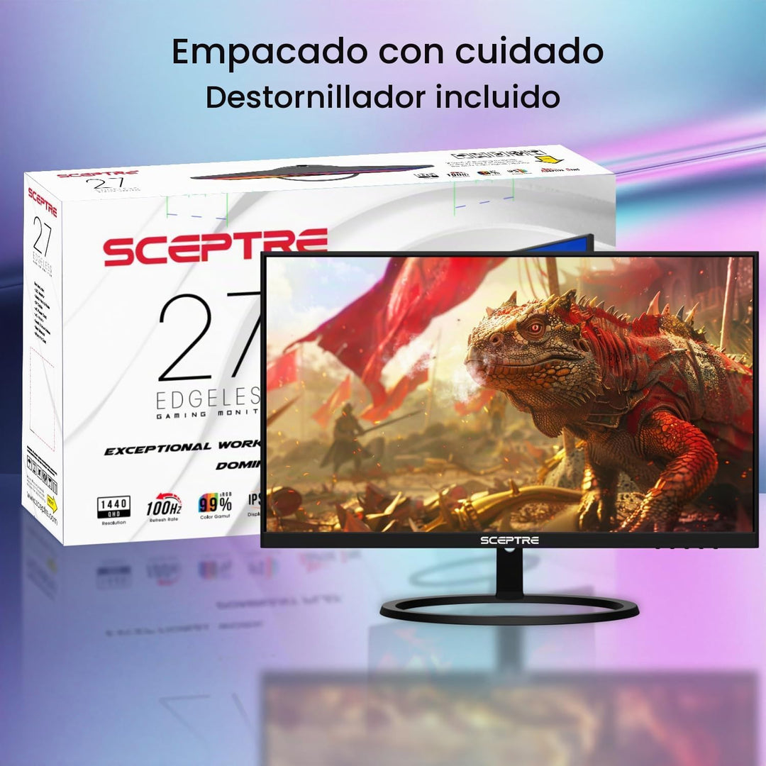 Sceptre - Monitor IPS de 27 pulgadas, 2K, 2560 x 1440p, QHD, 75Hz,...