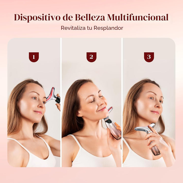 Pedete Masajeador Facial, Terapia de Luz Roja de 7 Colores para Ros...