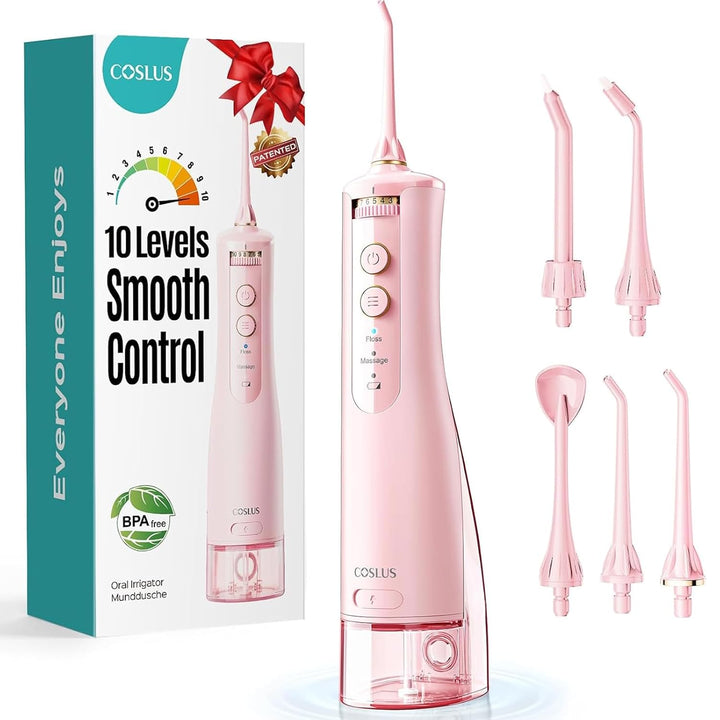 COSLUS Irrigador dental portátil para dientes: 10 ajustes de presió...