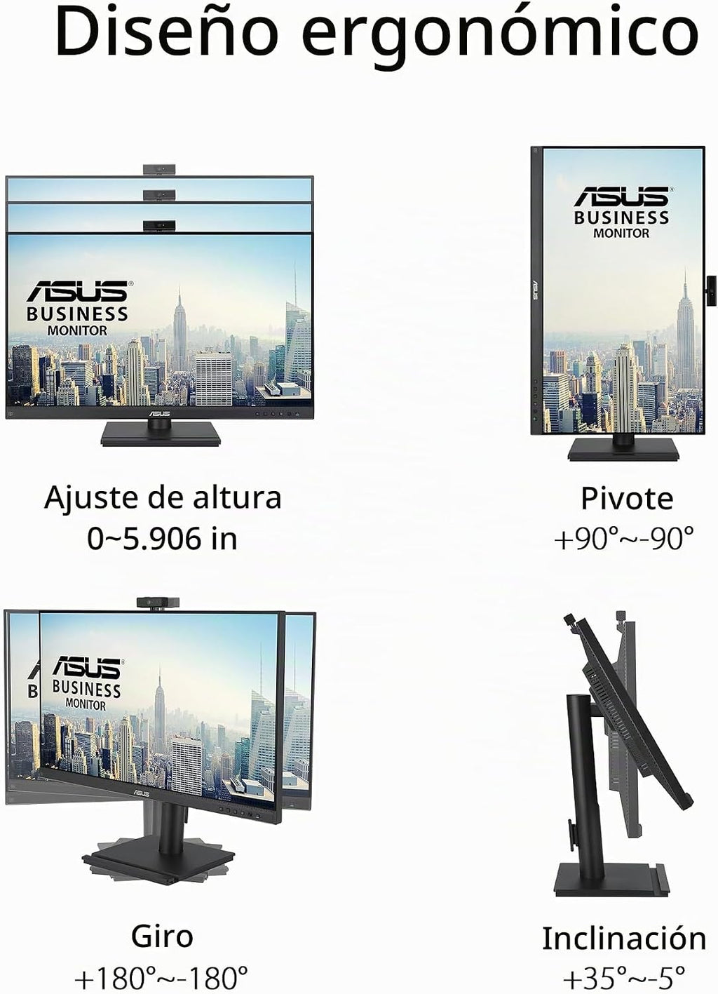 ASUS Monitor de videoconferencia 1080P de 27" (BE279QFK) - Full...