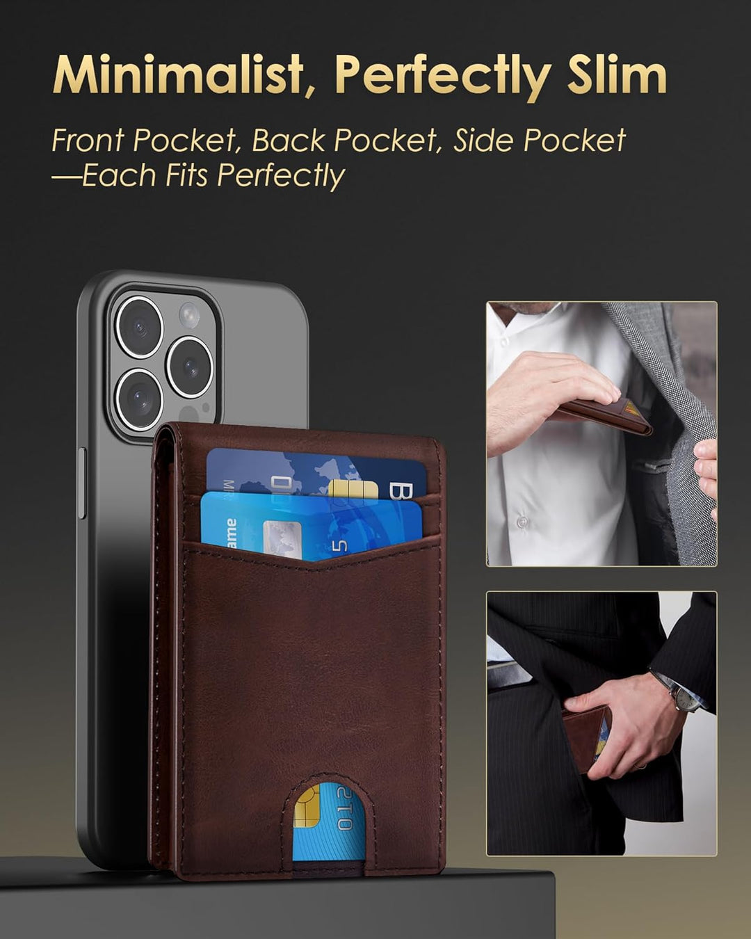 QLD Cartera para hombre \u2013 Bloqueo RFID [funcional y práctico]...