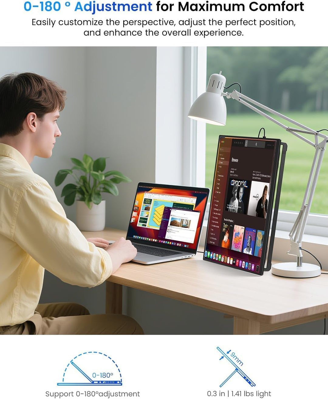 UPERFECT Monitor portátil de 15.6", monitor ultradelgado para l...