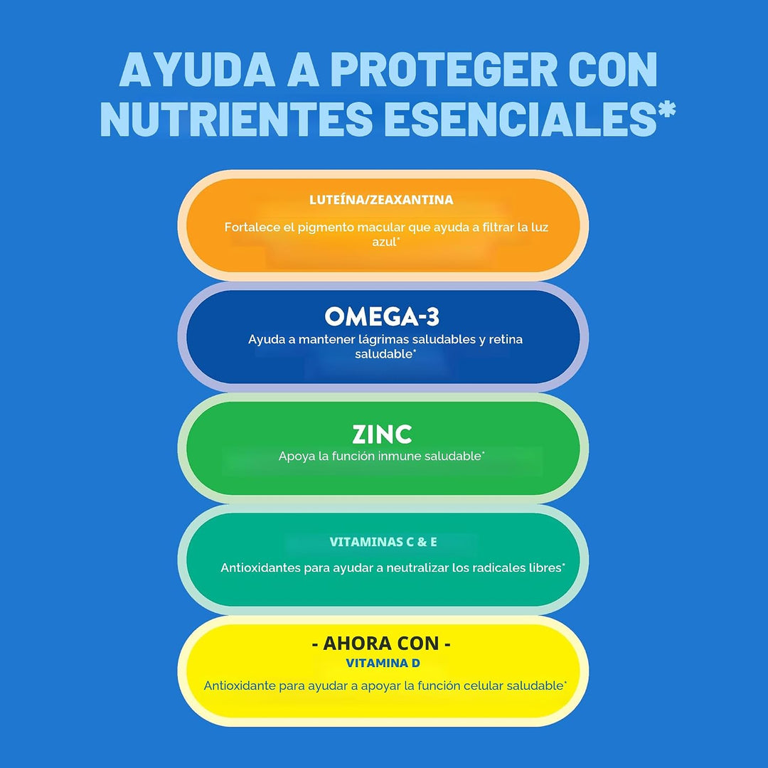 Ocuvite 50+ Suplemento de vitaminas y minerales para los ojos, mult...