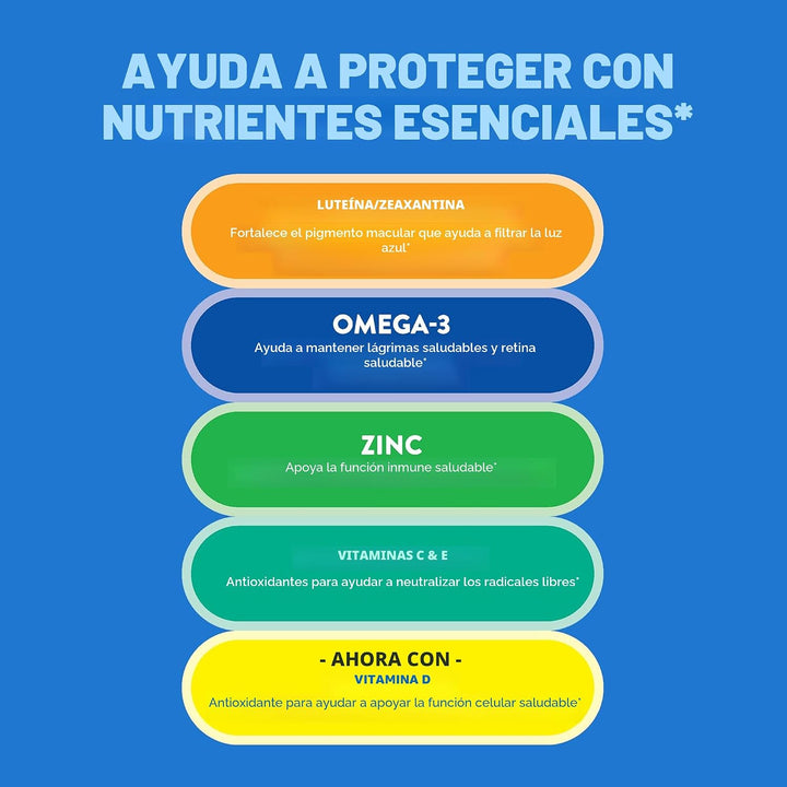 Ocuvite 50+ Suplemento de vitaminas y minerales para los ojos, mult...