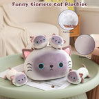 TOYSYM - Almohada de gata siamesa, adorable almohada de peluche de...