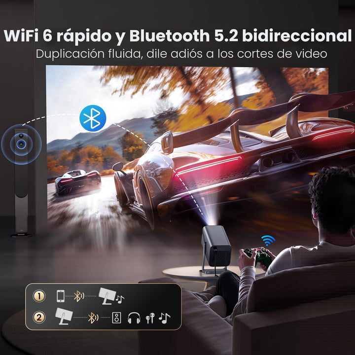 【Licencia de Netflix y soporte 4K y enfoque automático】- Proyector...