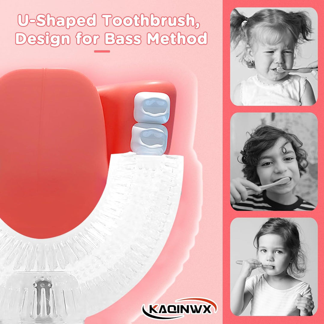 KAQINWX Cepillo de dientes eléctrico en forma de U para niños de 2...
