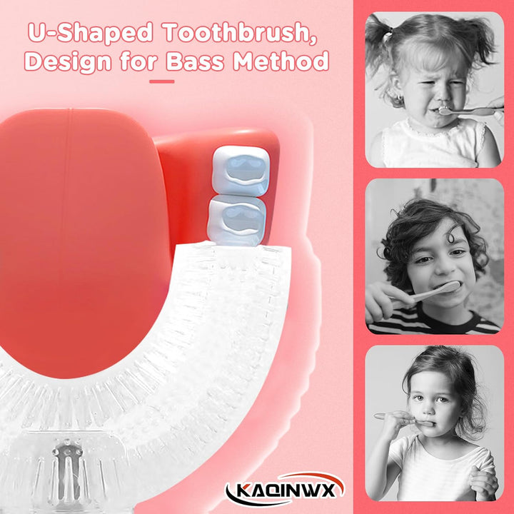 KAQINWX Cepillo de dientes eléctrico en forma de U para niños de 2...