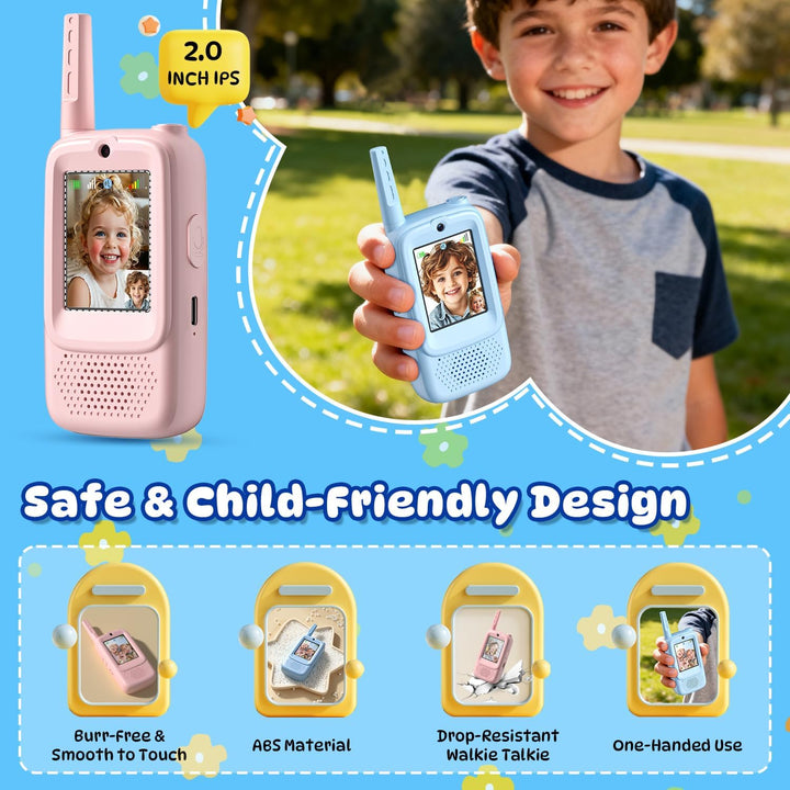 Walkie Talkies de video para niños paquete de 2 juguetes
