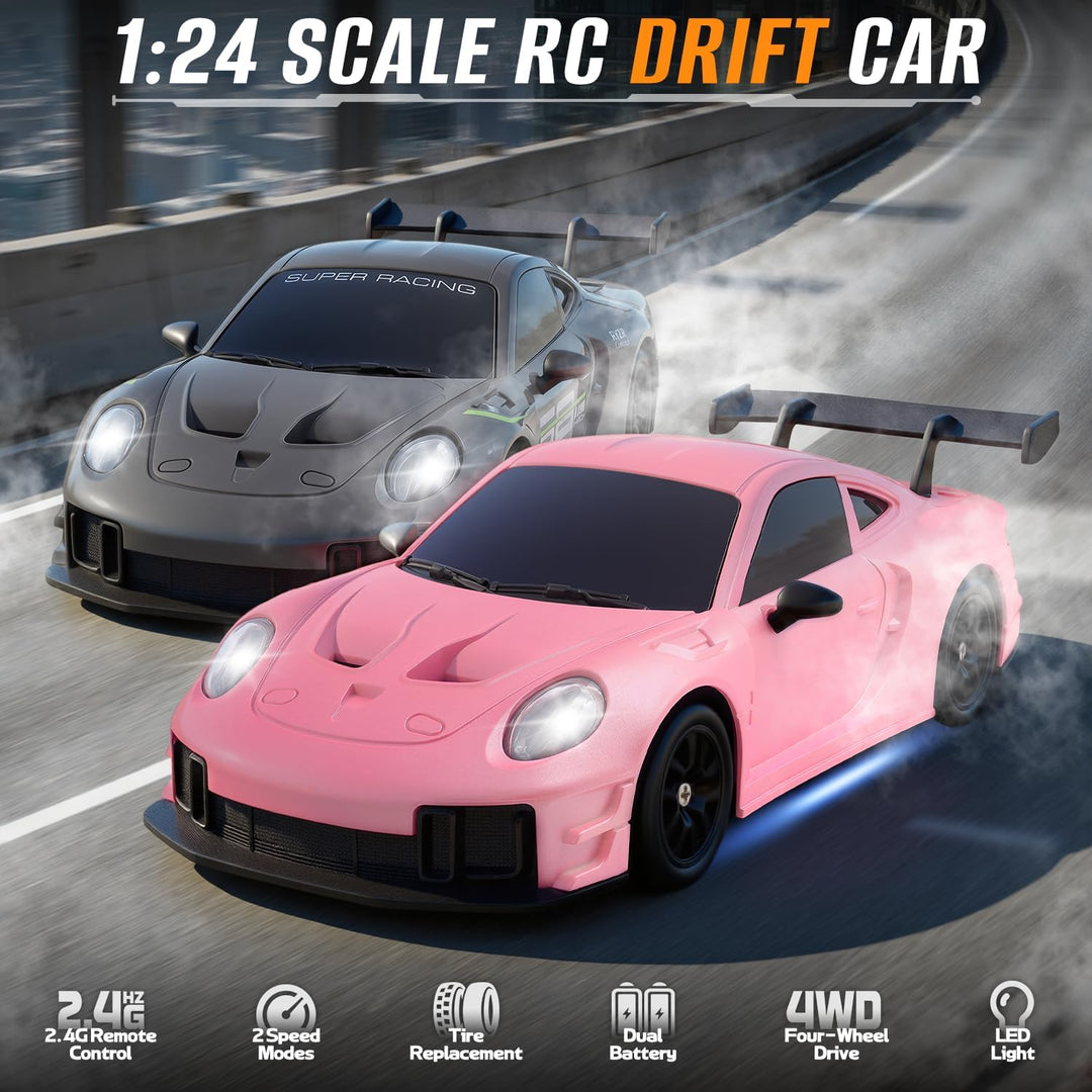 Aka Supaku Coche de deriva a control remoto, 1:24 4WD, vehículo con...