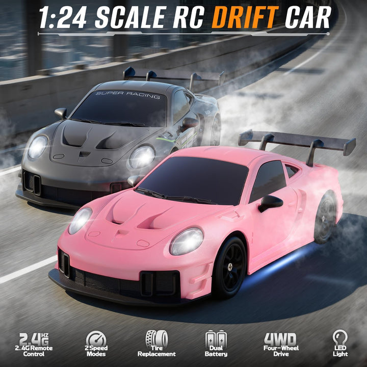 Aka Supaku Coche de deriva a control remoto, 1:24 4WD, vehículo con...