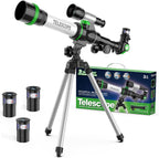 Telescopio para niños, juguetes espaciales para niños, incluye brújula y 3 oculares, gran telescopio portátil como regalo de astronomía, kit educativo STEM para niños y niñas para ver la luna