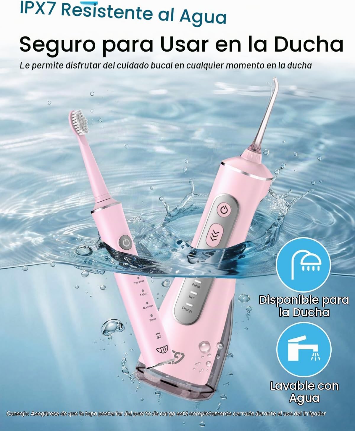 JTF Electric Toothbrush & Water Flosser Combo, 2-1 Portable Oral Clean Kit