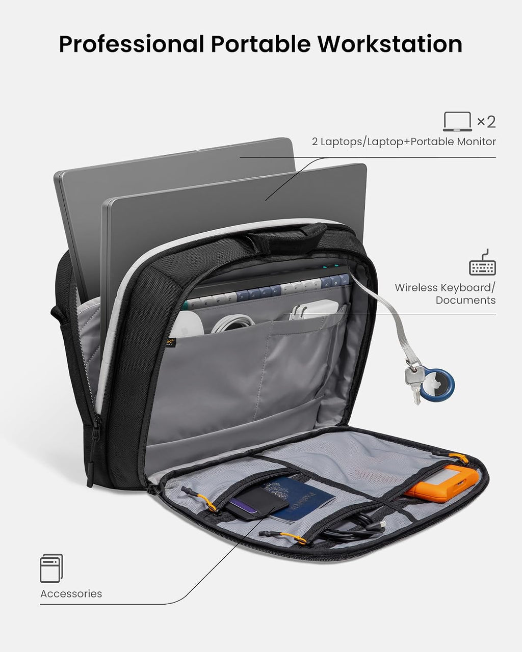 tomtoc Maletín protector para portátil de 16 pulgadas con doble