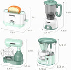 Accesorios para Cocina de Jugar para Niños, Juego de Electrodomésticos de Cocina de Fantasía con Cafetera, Tostadora, Licuadora, Batidora, Juguetes de Cocina con Luz y Sonido, Sets de Cocina para Niños de 3 4 5 6 años