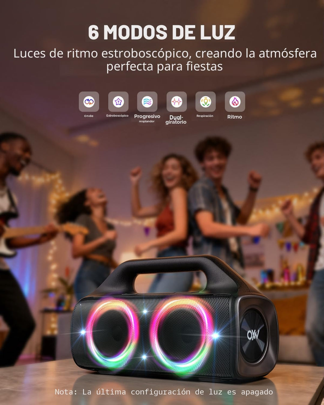 OYW Altavoz Bluetooth impermeable IPX67: 80 W (pico) Altavoces inal...