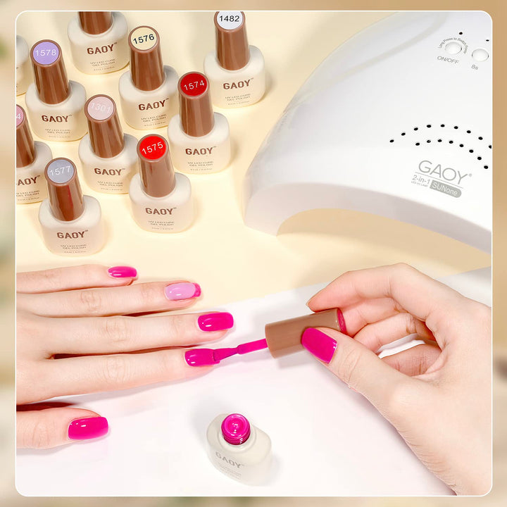 GAOY Kit de 42 Esmaltes de Uñas en Gel, Colores Rosa Blanco Rojo Ge...