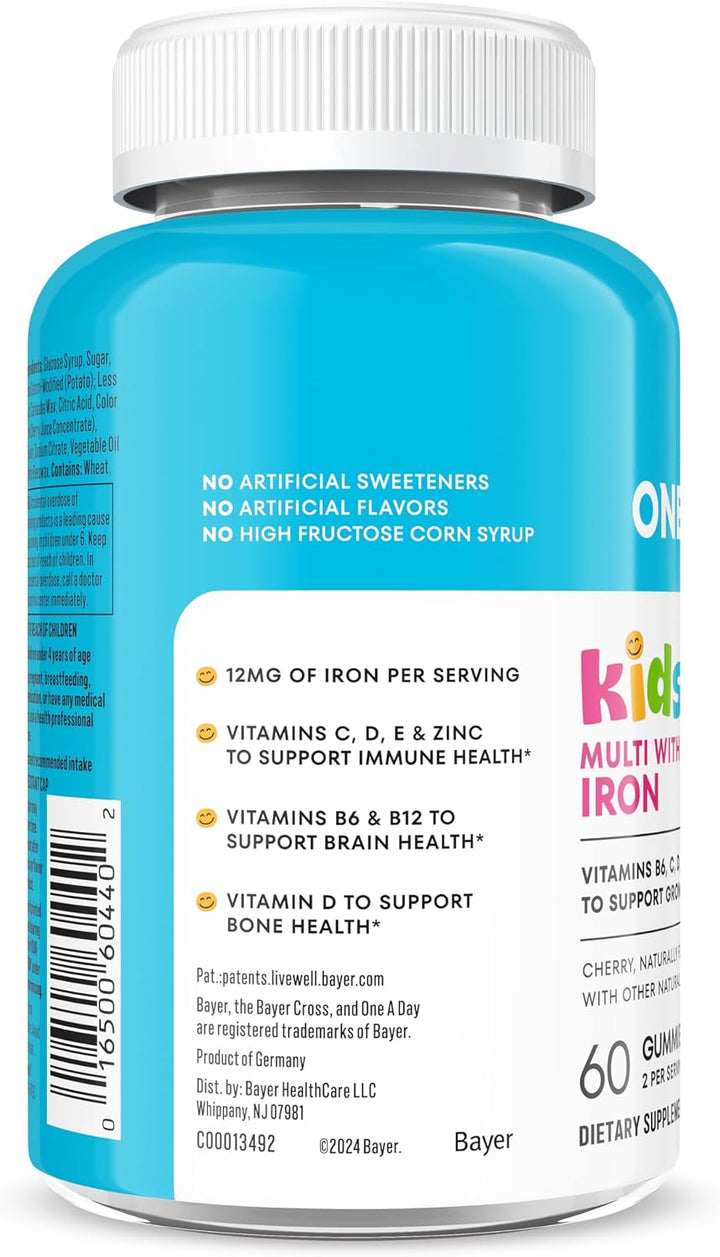 One A Day Multivitamínico para Niños con Hierro en Gomitas, Vitamin...
