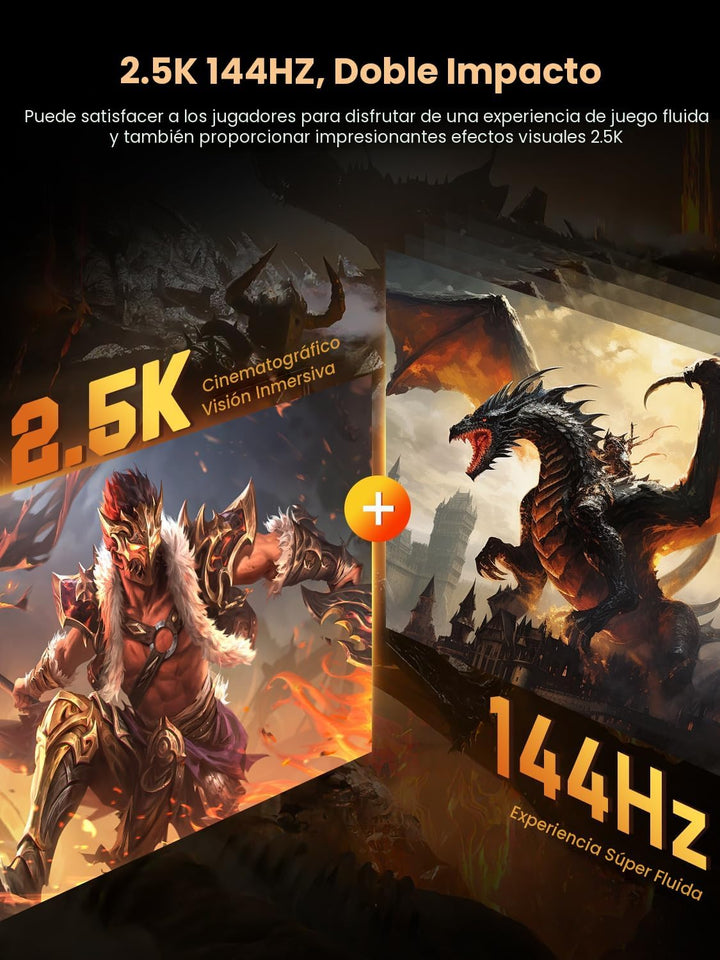 UPERFECT Monitor portátil para juegos 144Hz 2.5K, 16" 0.1ms 100% DC...