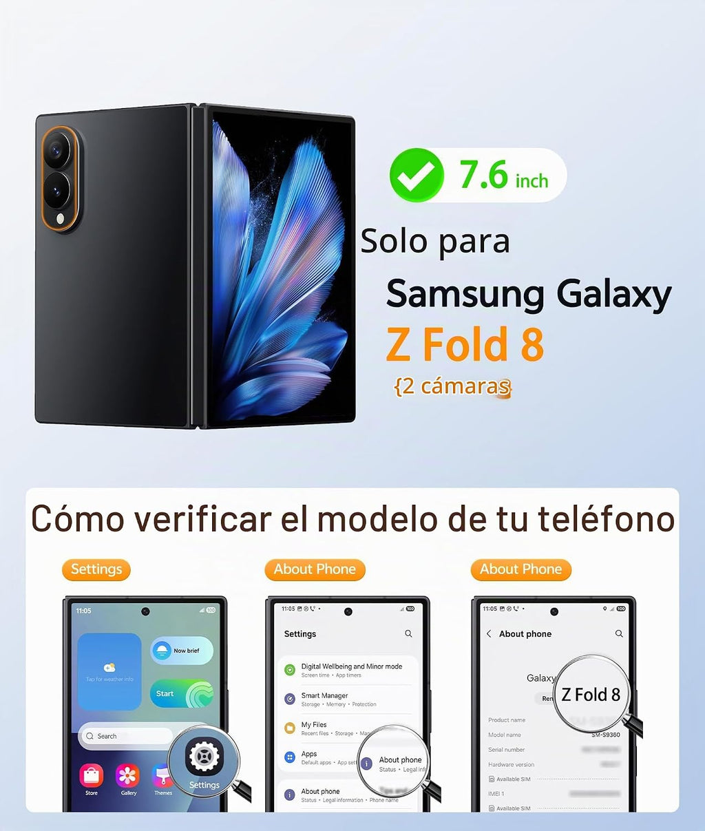 FNTCASE Funda para Samsung Galaxy Z Fold 8, apta para Magsafe, protección