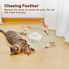 Juguetes para gatos Potaroma recargables, 3 en 1 busca y esconde para gatitos, juego automático interactivo, mariposa revoloteando, varita con plumas en movimiento, ejercicio para gatitos en