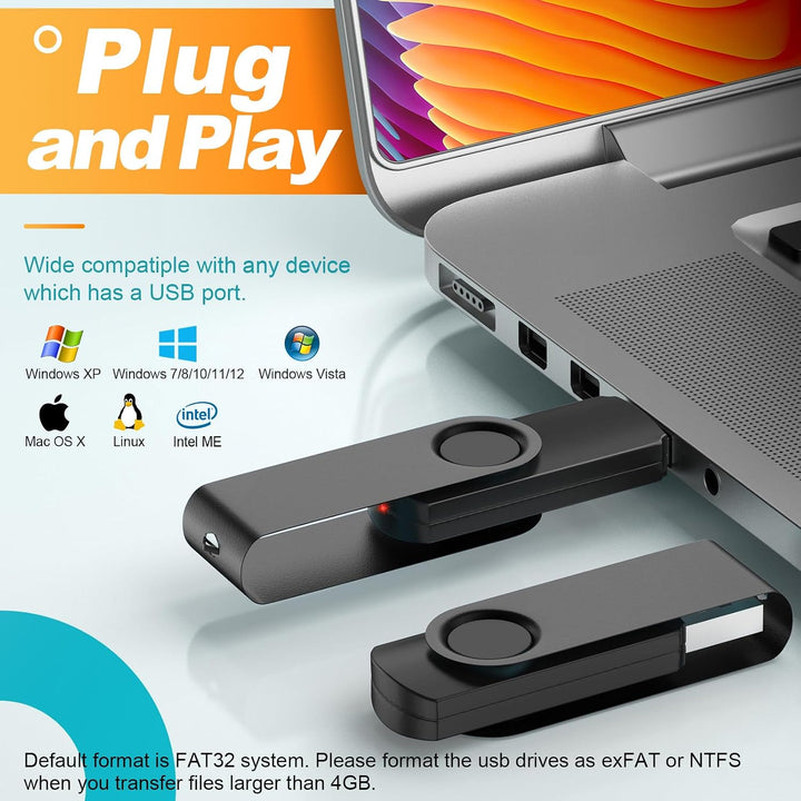 Kepmem Unidad flash USB 2.0 de 32 GB, paquete de 10 unidades de mem...