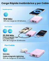 Cargador portátil magnético 10000mAh construido en el cable para el...