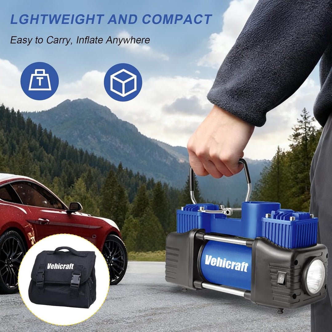 Vehicraft Inflador de neumáticos azul compresor de aire portátil, b...