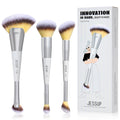Jessup Juego de 3 brochas de maquillaje facial de doble cara