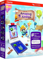 Osmo - Math Wizard and The Amazing Airships Games iPad & Fire Tablet-edades 6-8/Grados 1-2-Bases de multiplicación-Curriculum-Inspired-STEM Base de juguete requerida