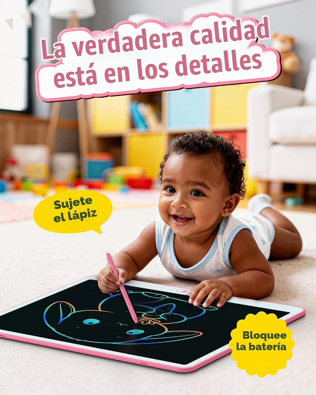 Tableta de escritura LCD de 20 pulgadas para niños de 3 a 8 años – Bloc de dibujo electrónico y tablero de garabatos como regalo educativo de cumpleaños para niñas y niños (rosa)