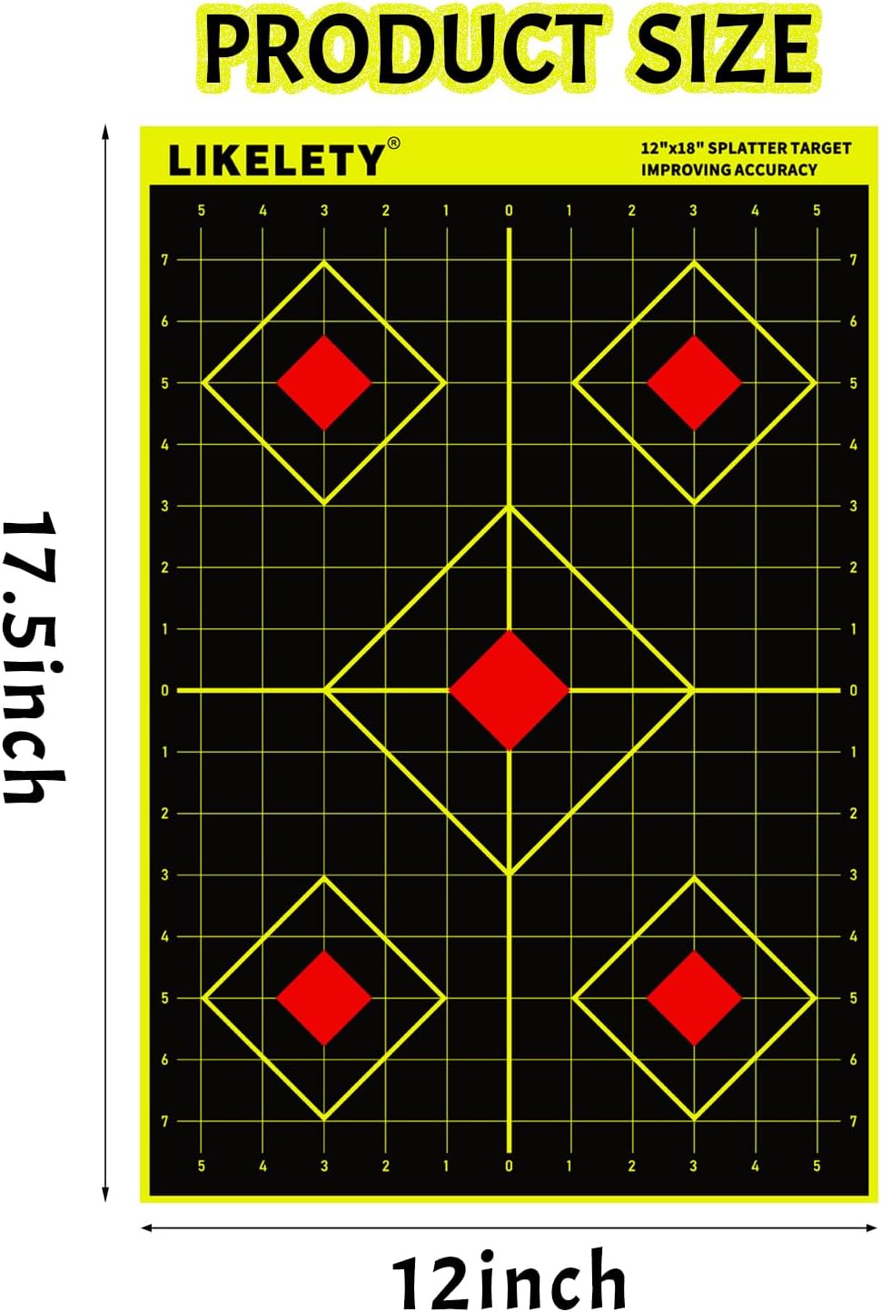 Objetivos de disparo de salpicaduras de 12 x 18 pulgadas, impacto fluorescente brillante, papel grueso no adhesivo para práctica de rango en interiores y exteriores, objetivo para