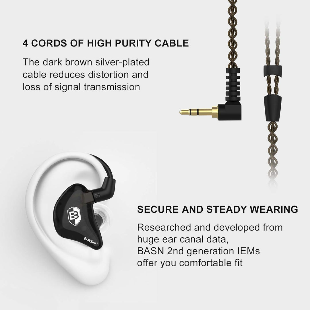 BASN Bsinger - Auriculares con monitor de oído para músicos, auricu...