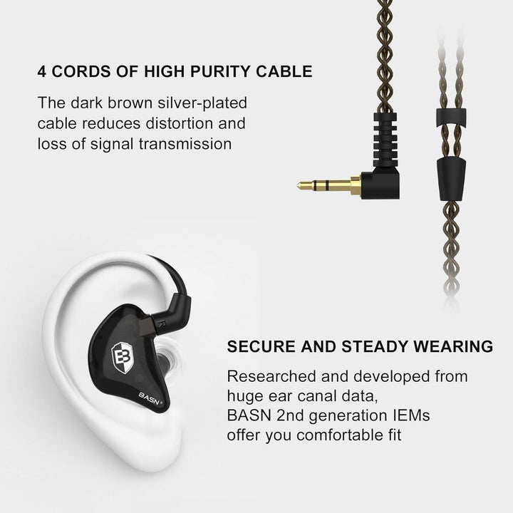 BASN Bsinger - Auriculares con monitor de oído para músicos, auricu...