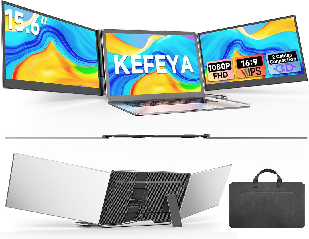 KEFEYA Extensor de pantalla para portátil de 15.6 pulgadas, FHD 108...