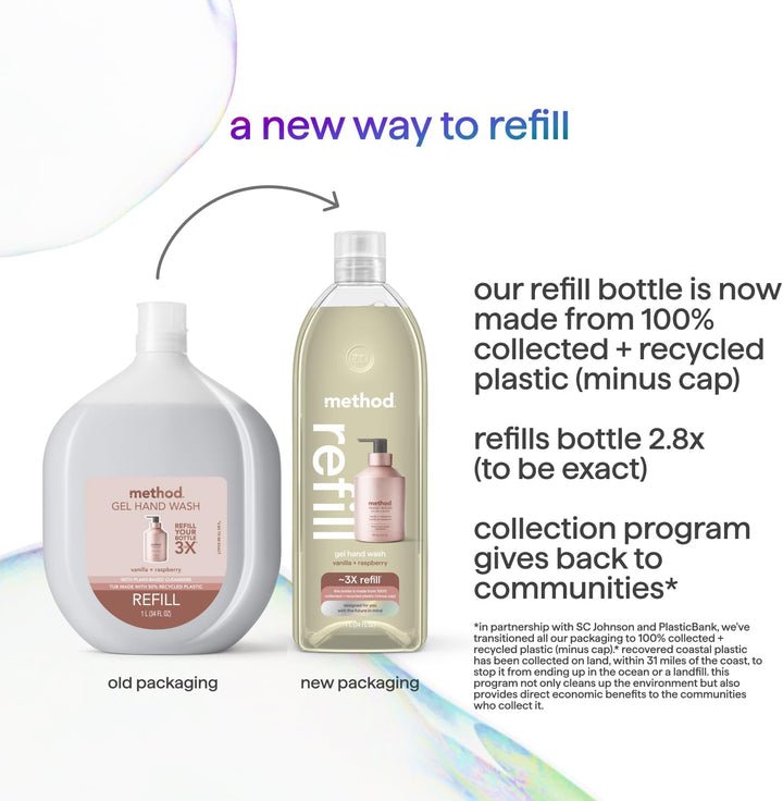 Method Repuesto de jabón de manos en gel premium, vainilla + frambu...